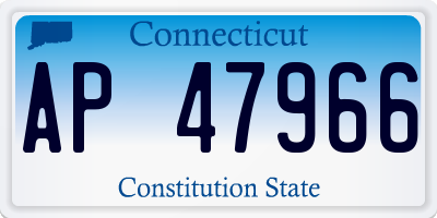 CT license plate AP47966