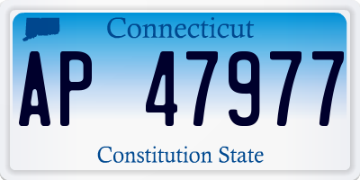 CT license plate AP47977