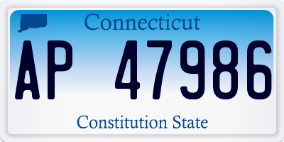 CT license plate AP47986