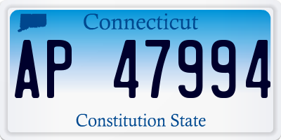 CT license plate AP47994