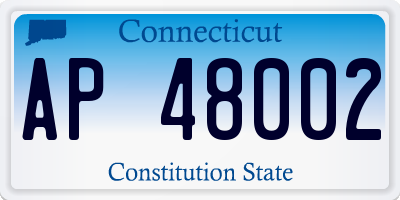 CT license plate AP48002