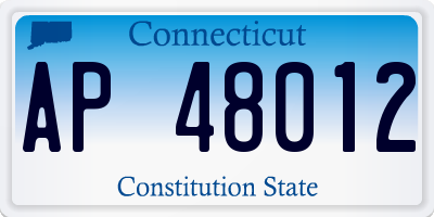 CT license plate AP48012