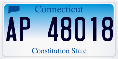 CT license plate AP48018