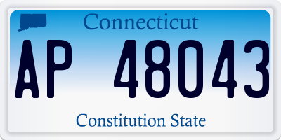 CT license plate AP48043