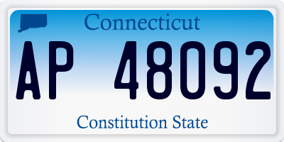 CT license plate AP48092