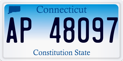 CT license plate AP48097