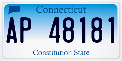 CT license plate AP48181