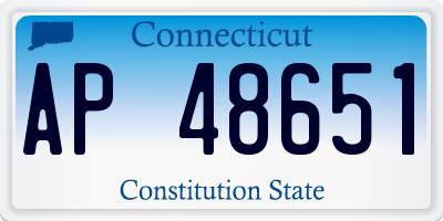 CT license plate AP48651