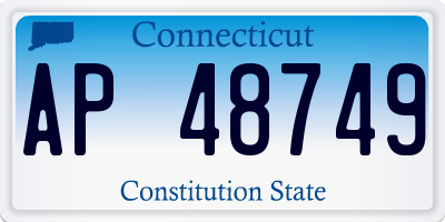 CT license plate AP48749
