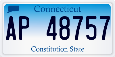 CT license plate AP48757