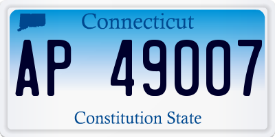 CT license plate AP49007