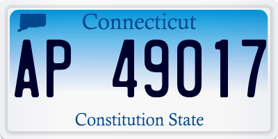 CT license plate AP49017