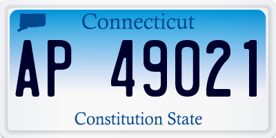 CT license plate AP49021