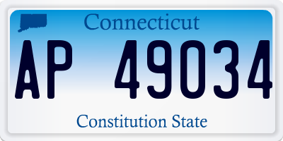 CT license plate AP49034
