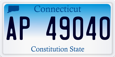 CT license plate AP49040