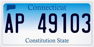 CT license plate AP49103