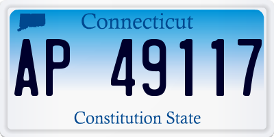 CT license plate AP49117