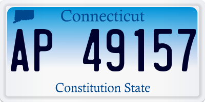 CT license plate AP49157