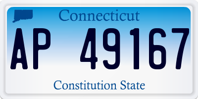 CT license plate AP49167