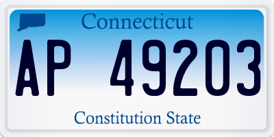 CT license plate AP49203