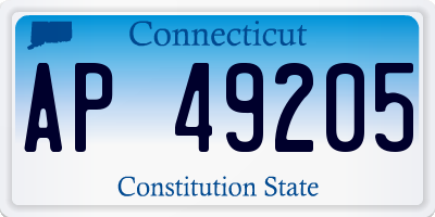 CT license plate AP49205