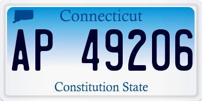 CT license plate AP49206