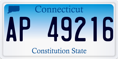 CT license plate AP49216