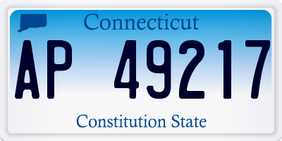 CT license plate AP49217
