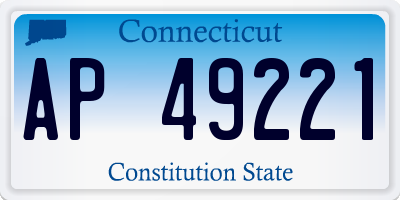 CT license plate AP49221