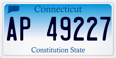CT license plate AP49227