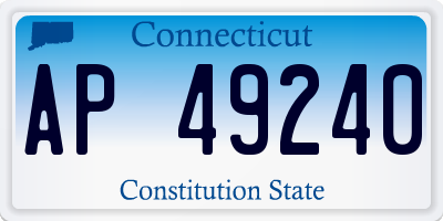 CT license plate AP49240