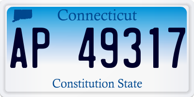 CT license plate AP49317