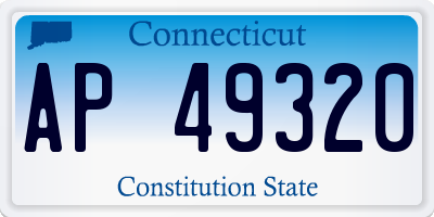 CT license plate AP49320