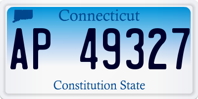 CT license plate AP49327