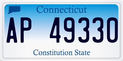 CT license plate AP49330