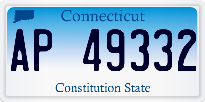 CT license plate AP49332