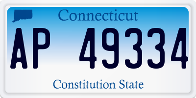 CT license plate AP49334