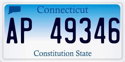 CT license plate AP49346