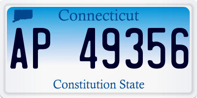 CT license plate AP49356