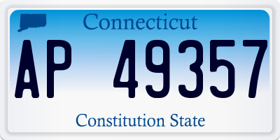 CT license plate AP49357