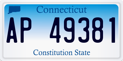 CT license plate AP49381
