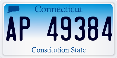 CT license plate AP49384
