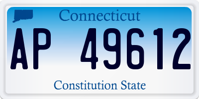 CT license plate AP49612