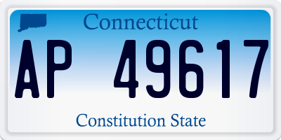 CT license plate AP49617