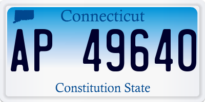 CT license plate AP49640