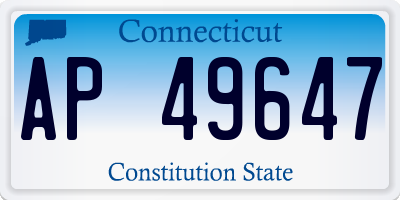 CT license plate AP49647