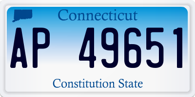 CT license plate AP49651