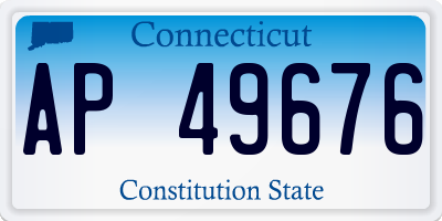 CT license plate AP49676