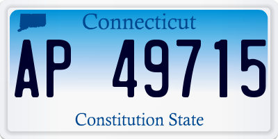 CT license plate AP49715
