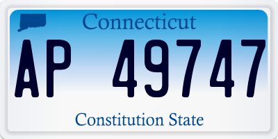 CT license plate AP49747